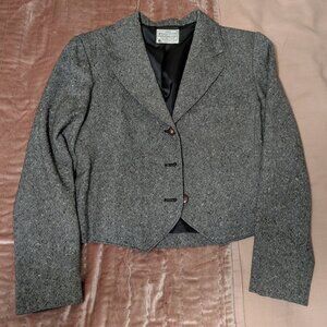 Pendleton Wool Blazer Jacket Cropped Gray Tweed Vintage Style Women’s 12